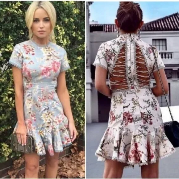 Zimmermann Floral Lace-Up Back Mini Dress linen cotton , Size 6 US is  available for purchase on au PAY Market - Imported Goods Online Store  Co.Ltd. | au PAY Market - Online Shopping Site